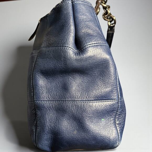 COACH 14111 Navy Blue Leather Madison Tribeca East West Tote Bag - Picture 11 of 11